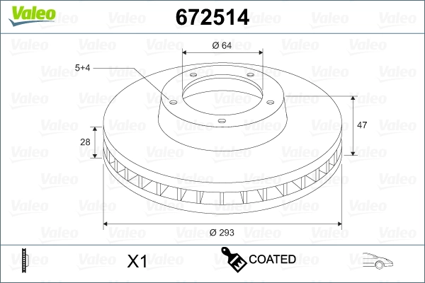 VALEO 브레이크 디스크 672514