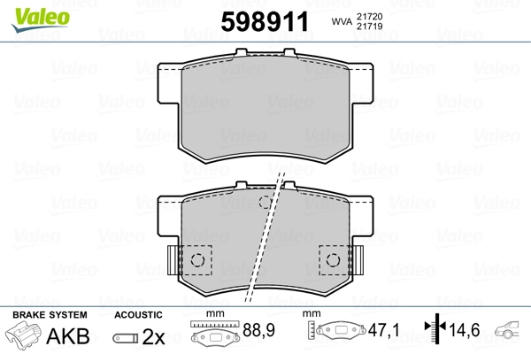 Brake Pad Set, disc brake 598911