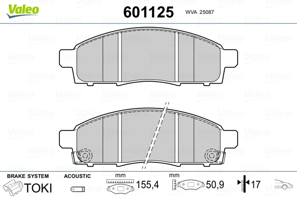 Brake Pad Set, disc brake 601125