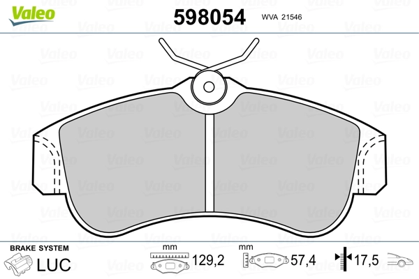 Brake Pad Set, disc brake 598054