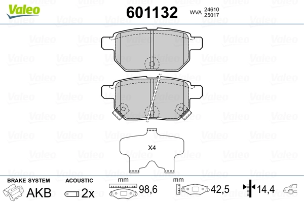Brake Pad Set, disc brake 601132