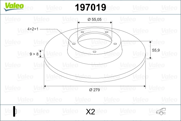 VALEO 197019 Brake Disc