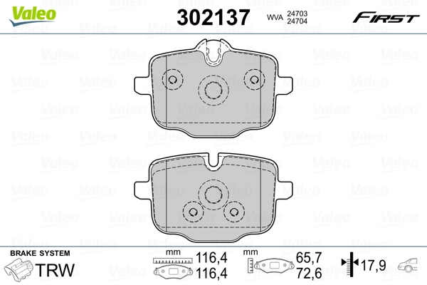Brake Pad Set, disc brake FIRST 302137