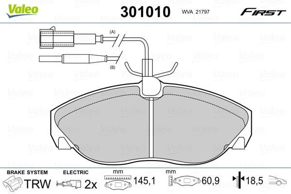Brake Pad Set, disc brake FIRST 301010