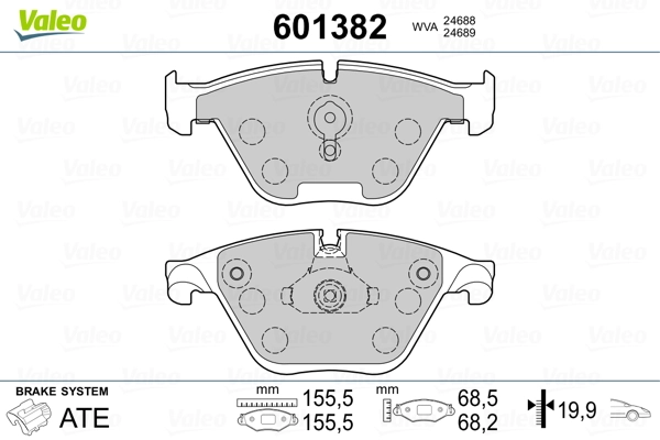 Brake Pad Set, disc brake 601382