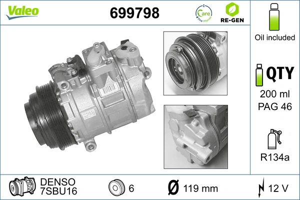 VALEO 699798 Compressor, air conditioning