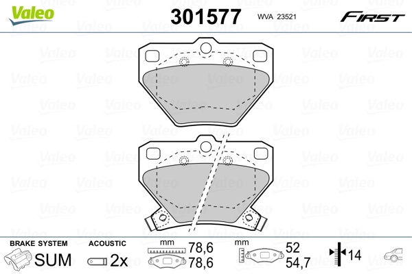 Brake Pad Set, disc brake FIRST 301577
