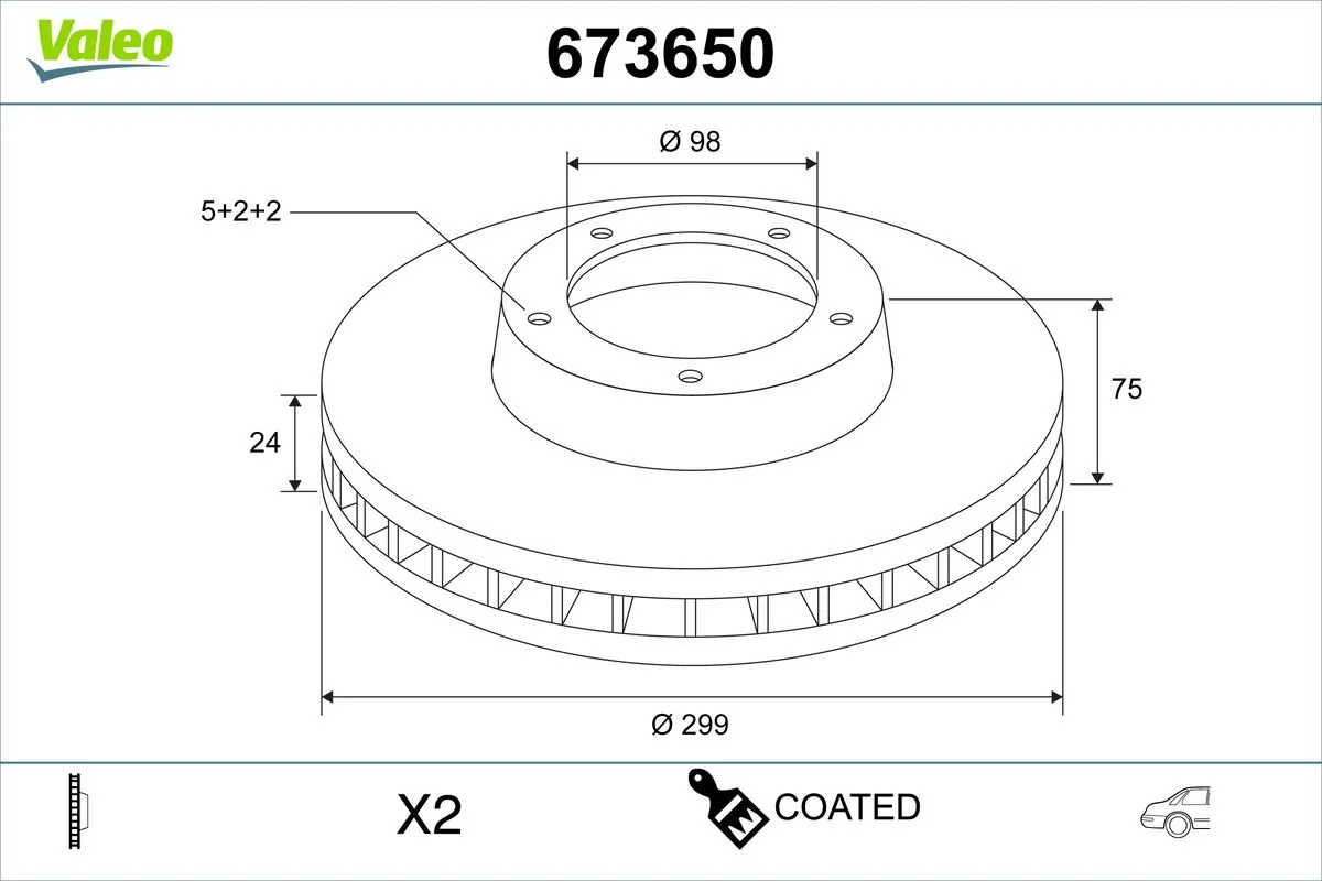 Brake Disc COATED 673650