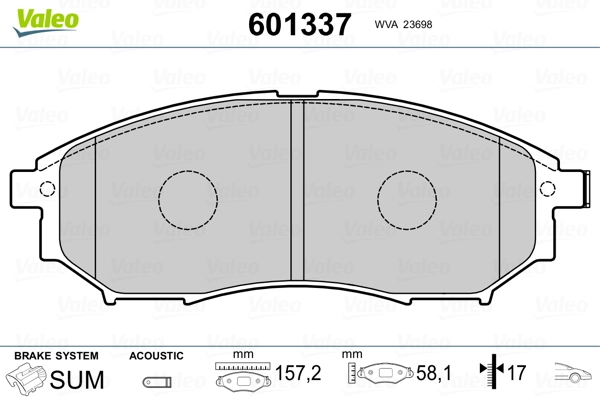VALEO 601337 Brake Pad Set, disc brake