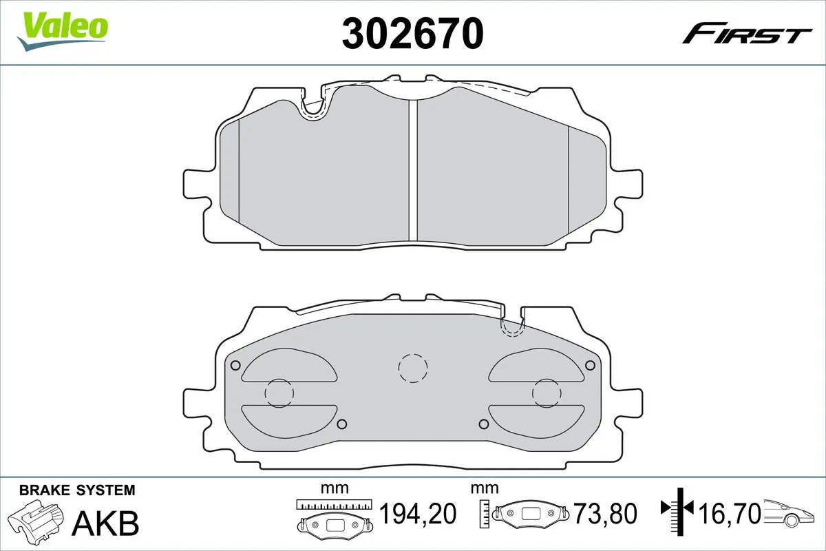 Brake Pad Set, disc brake FIRST 302670