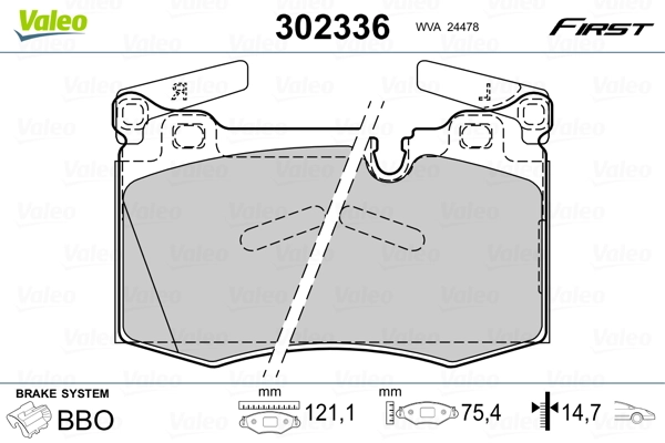 Brake Pad Set, disc brake FIRST 302336