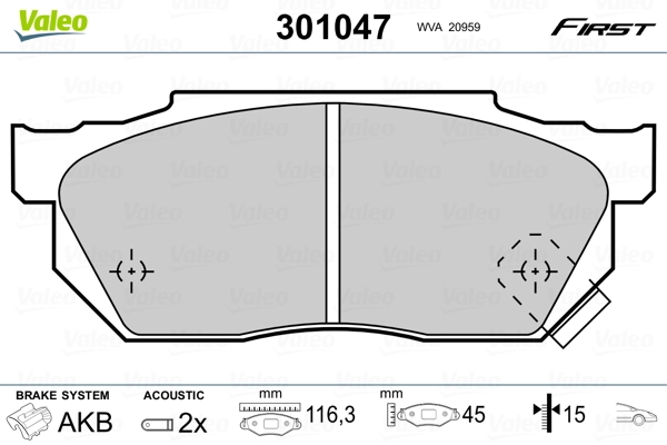 Brake Pad Set, disc brake FIRST 301047