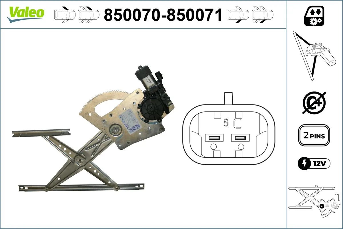 VALEO 850070 Window Regulator