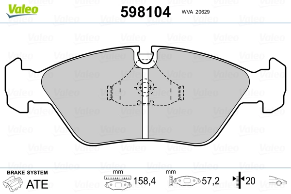 VALEO 598104 Brake Pad Set, disc brake