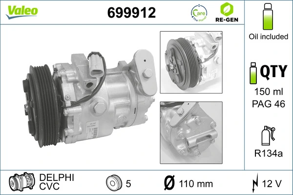 VALEO 699912 Compressor, air conditioning