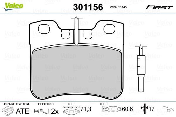 Brake Pad Set, disc brake FIRST 301156