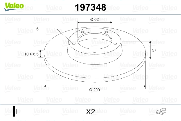 VALEO 197348 Brake Disc