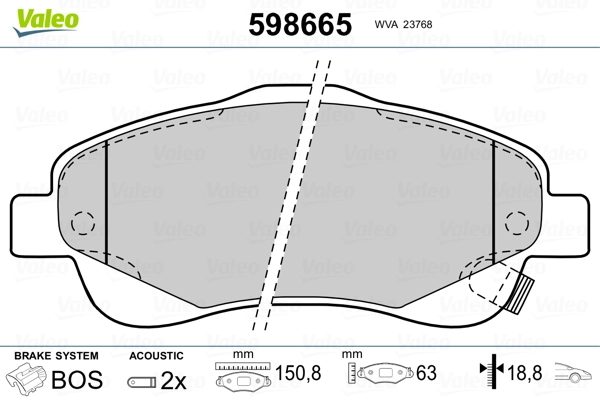 Brake Pad Set, disc brake 598665