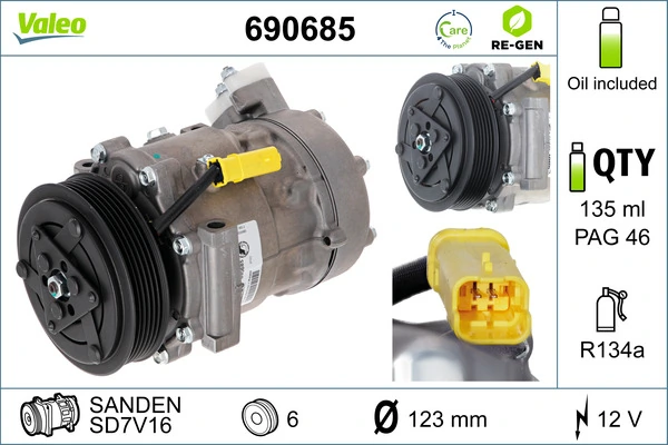 VALEO 690685 Compressor, air conditioning