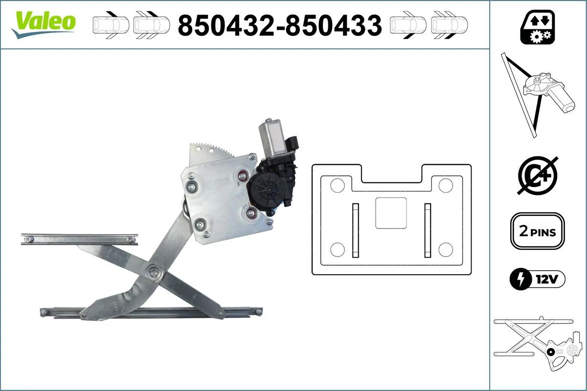 VALEO 850432 Window Regulator
