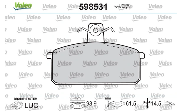 VALEO 598531 Brake Pad Set, disc brake