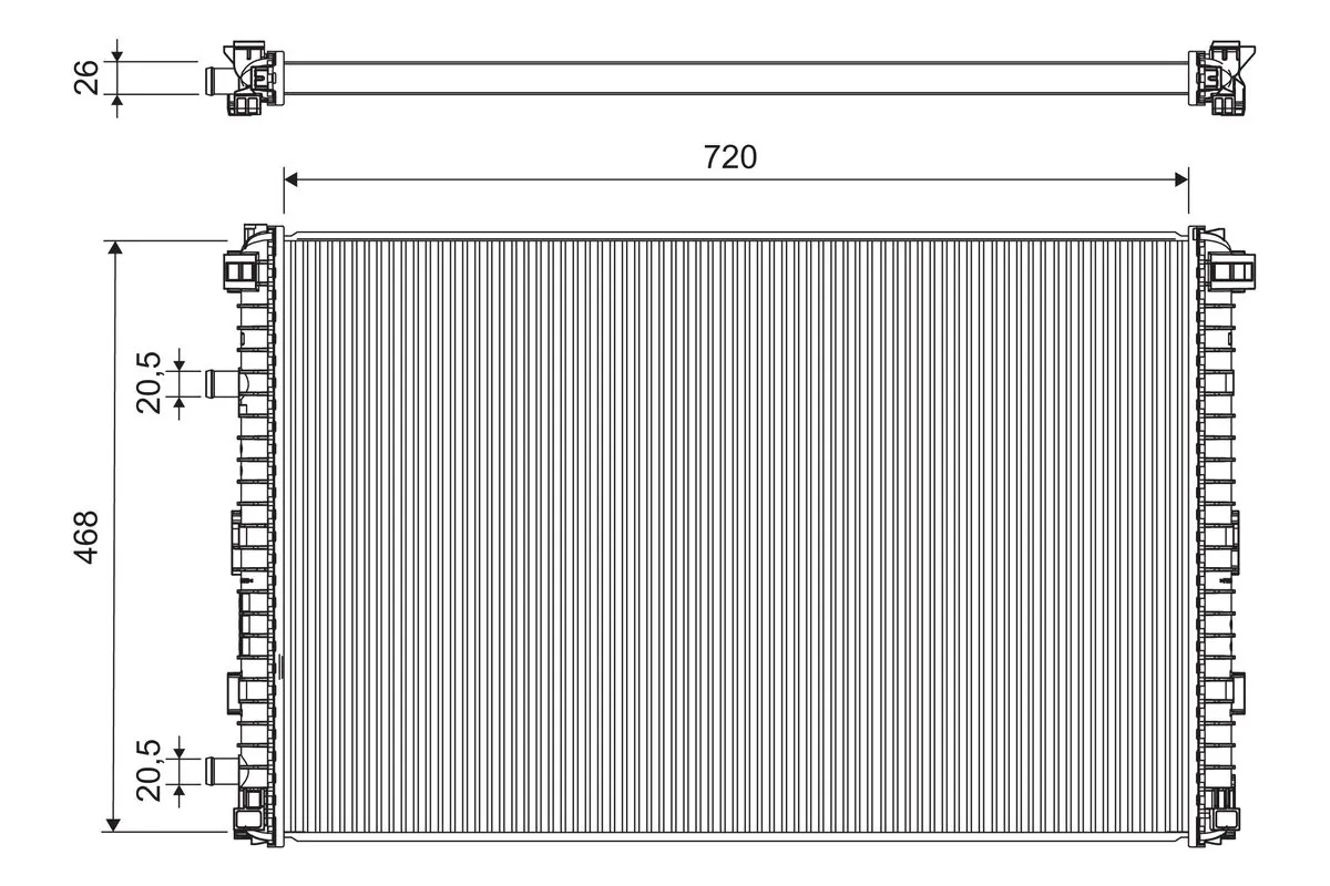 Radiator, engine cooling 701305