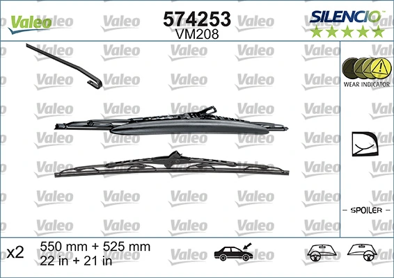 Wiper Blade SILENCIO CONVENTIONAL SET 574253