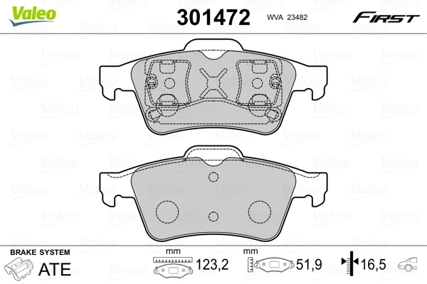 Brake Pad Set, disc brake FIRST 301472