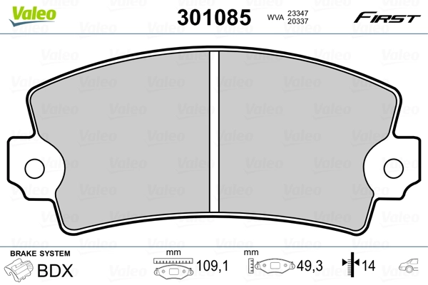Brake Pad Set, disc brake FIRST 301085
