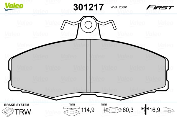 Brake Pad Set, disc brake FIRST 301217