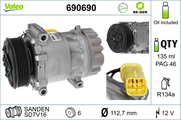 VALEO 690690 Compressor, air conditioning