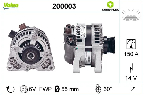 Alternator VALEO CORE-FLEX 200003