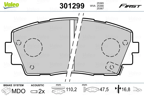 Brake Pad Set, disc brake FIRST 301299