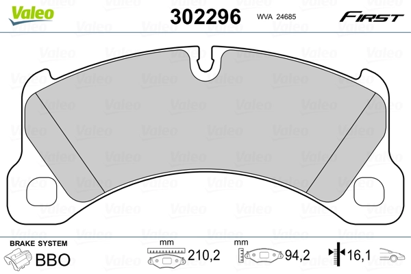 Brake Pad Set, disc brake FIRST 302296