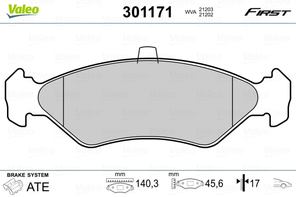 Brake Pad Set, disc brake FIRST 301171