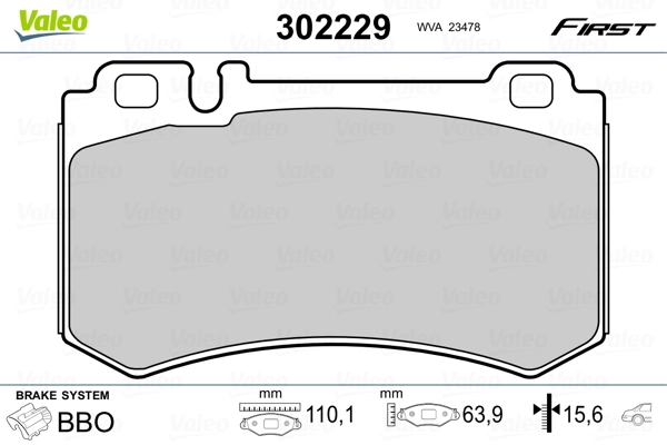 VALEO 302229 Brake Pad Set, disc brake