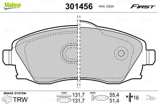 Brake Pad Set, disc brake FIRST 301456
