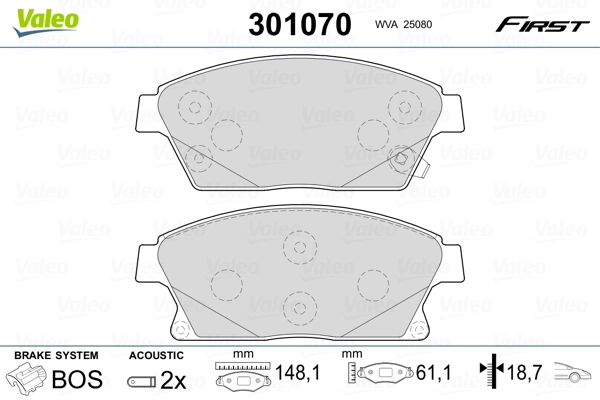 Brake Pad Set, disc brake FIRST 301070