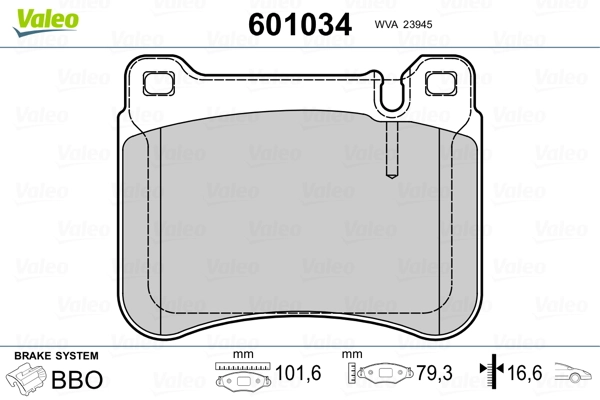 VALEO 601034 Brake Pad Set, disc brake