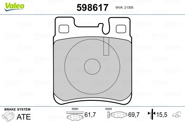 Brake Pad Set, disc brake 598617
