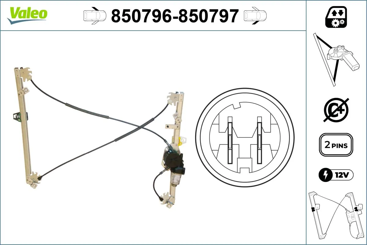 VALEO 850796 Window Regulator