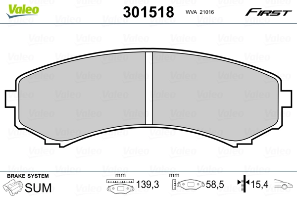 Brake Pad Set, disc brake FIRST 301518