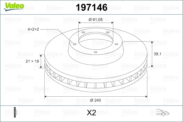 VALEO 197146 Brake Disc