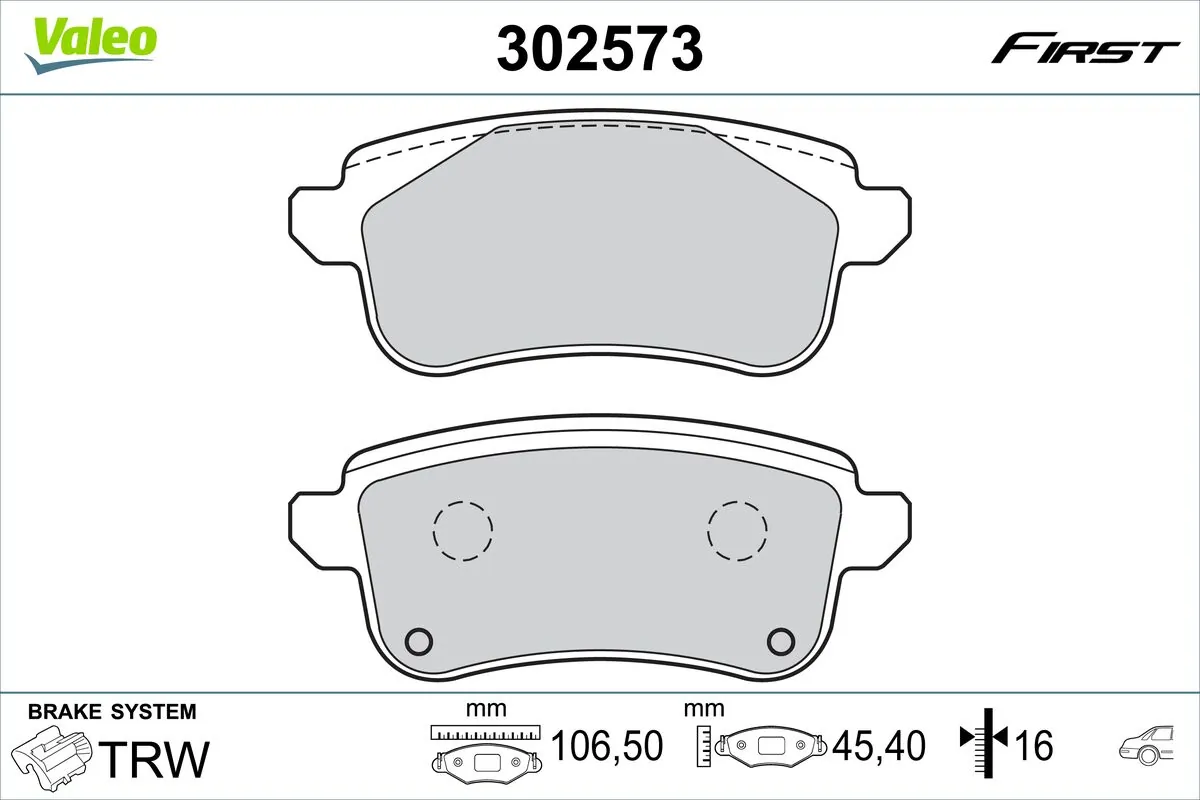 Brake Pad Set, disc brake FIRST 302573