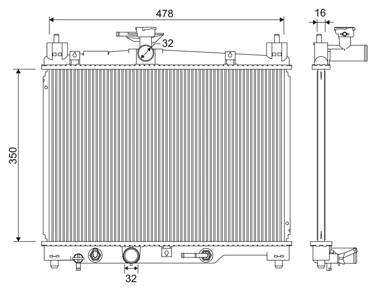 Radiator, engine cooling 701330
