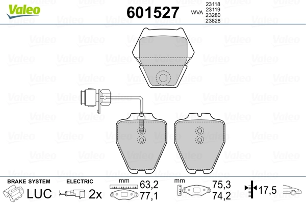 VALEO 601527 Brake Pad Set, disc brake