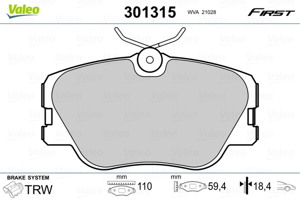 Brake Pad Set, disc brake FIRST 301315