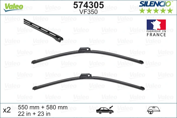 Wiper Blade SILENCIO FLAT BLADE SET 574305