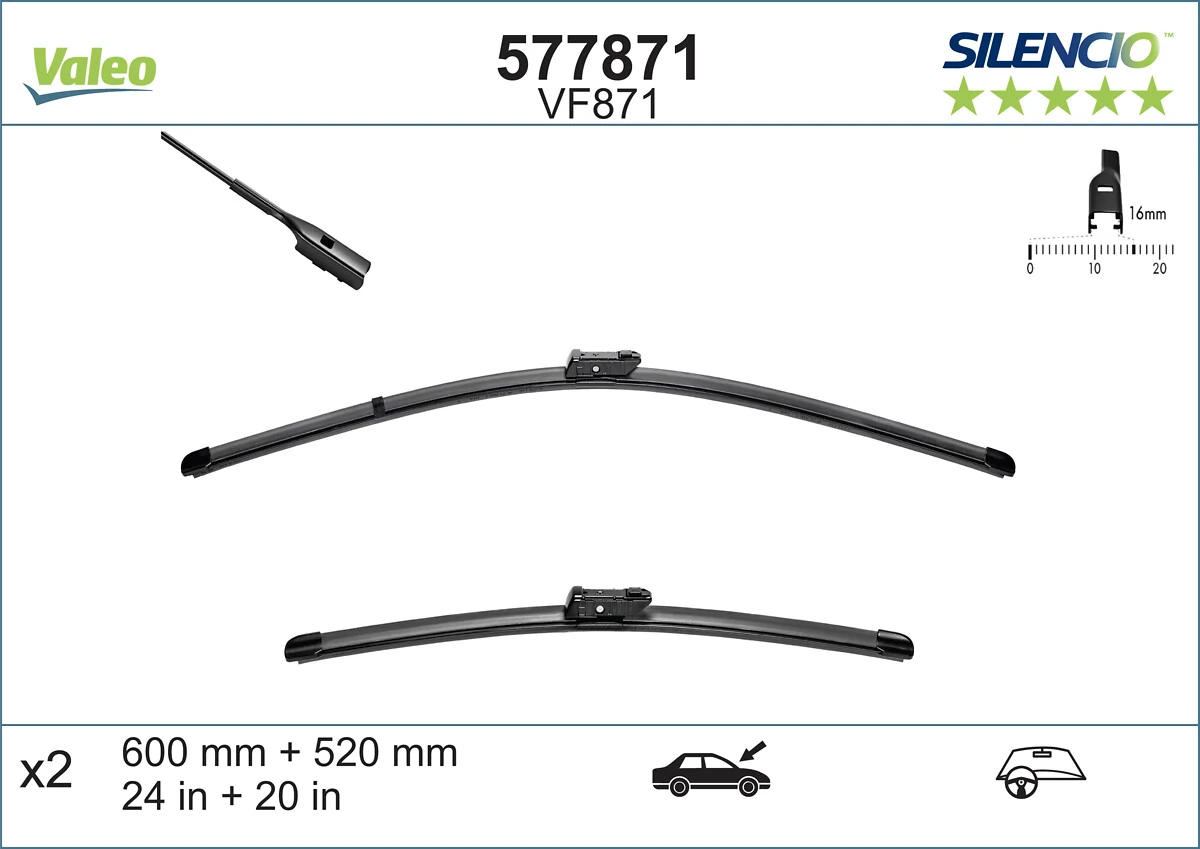 Wiper Blade SILENCIO FLAT BLADE SET 577871