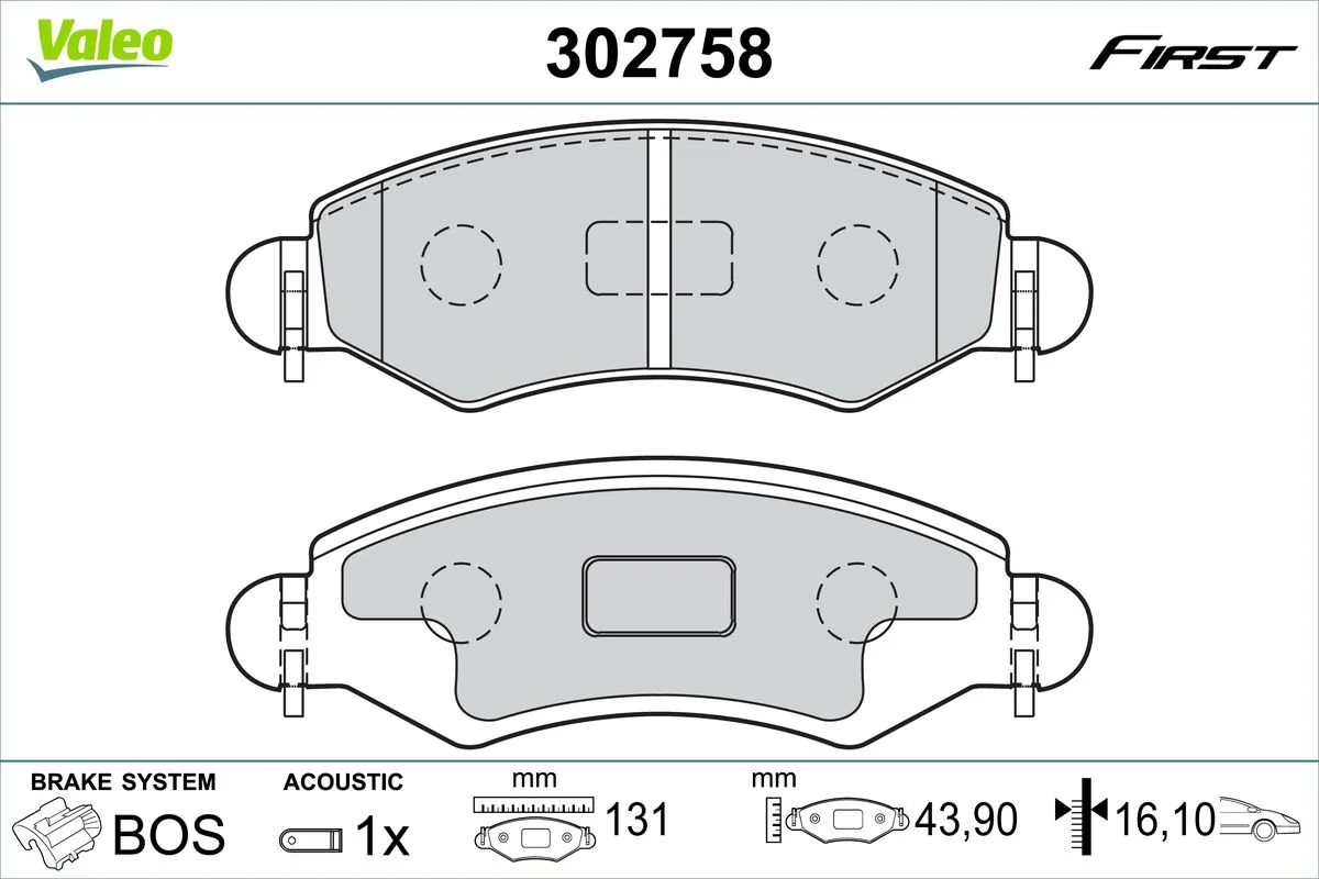 Brake Pad Set, disc brake FIRST 302758